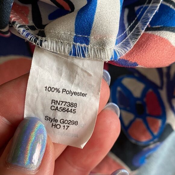 J. Crew floral print scoop neck long sleeve blouse top size M - Picture 7 of 9